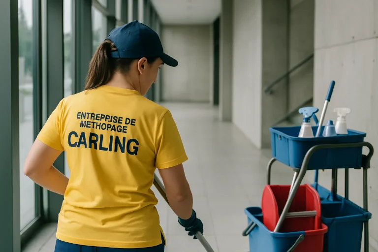 Professionnel de nettoyage à Carling désinfectant un appartement après un sinistre.