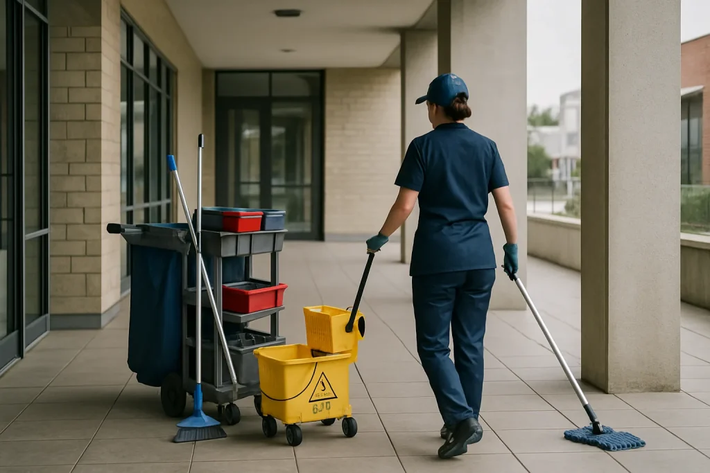 Équipe de nettoyage dans un appartement à RURANGE-LES-THIONVILLE utilisant des produits écologiques.