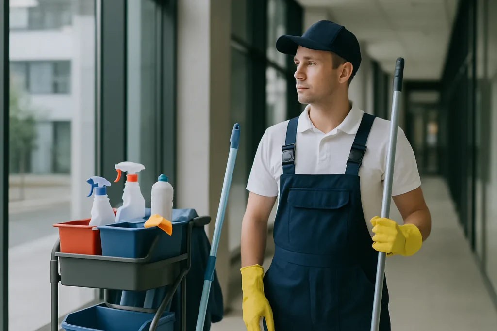 Equipe de nettoyage professionnelle dans un appartement à Saint-Julien-les-Metz, utilisant des équipements modernes.
